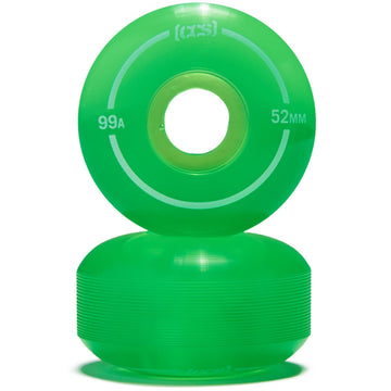 CCS Clear 99a Skateboard Wheels - Green - 52mm