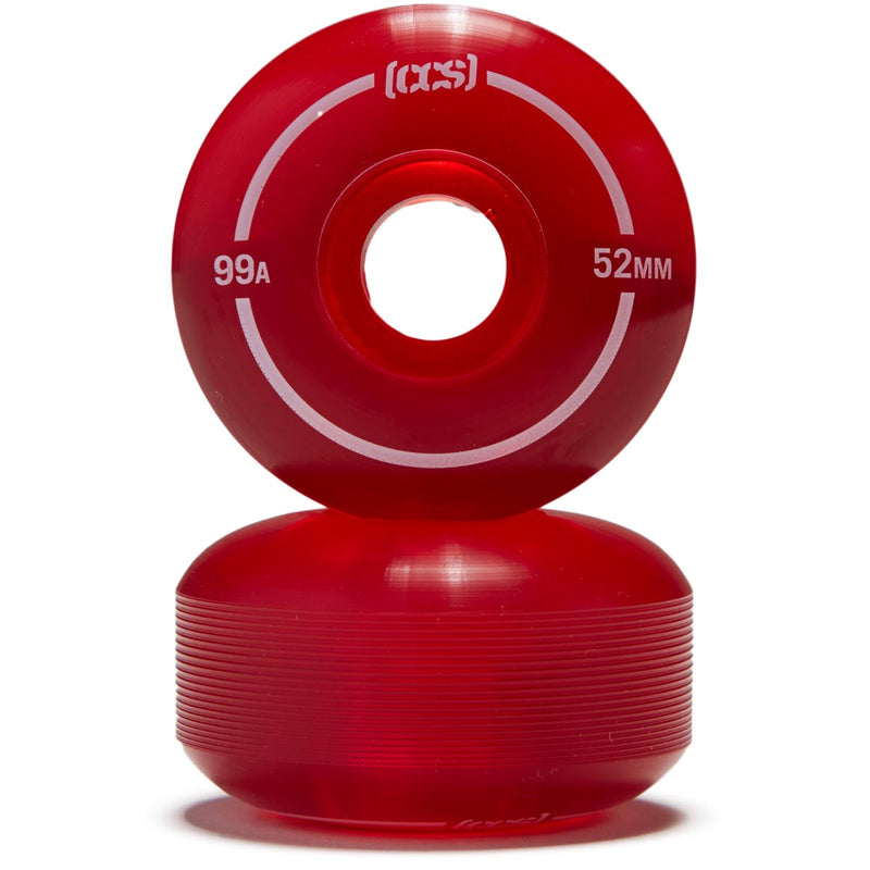 CCS Clear 99a Skateboard Wheels - Red - 52mm