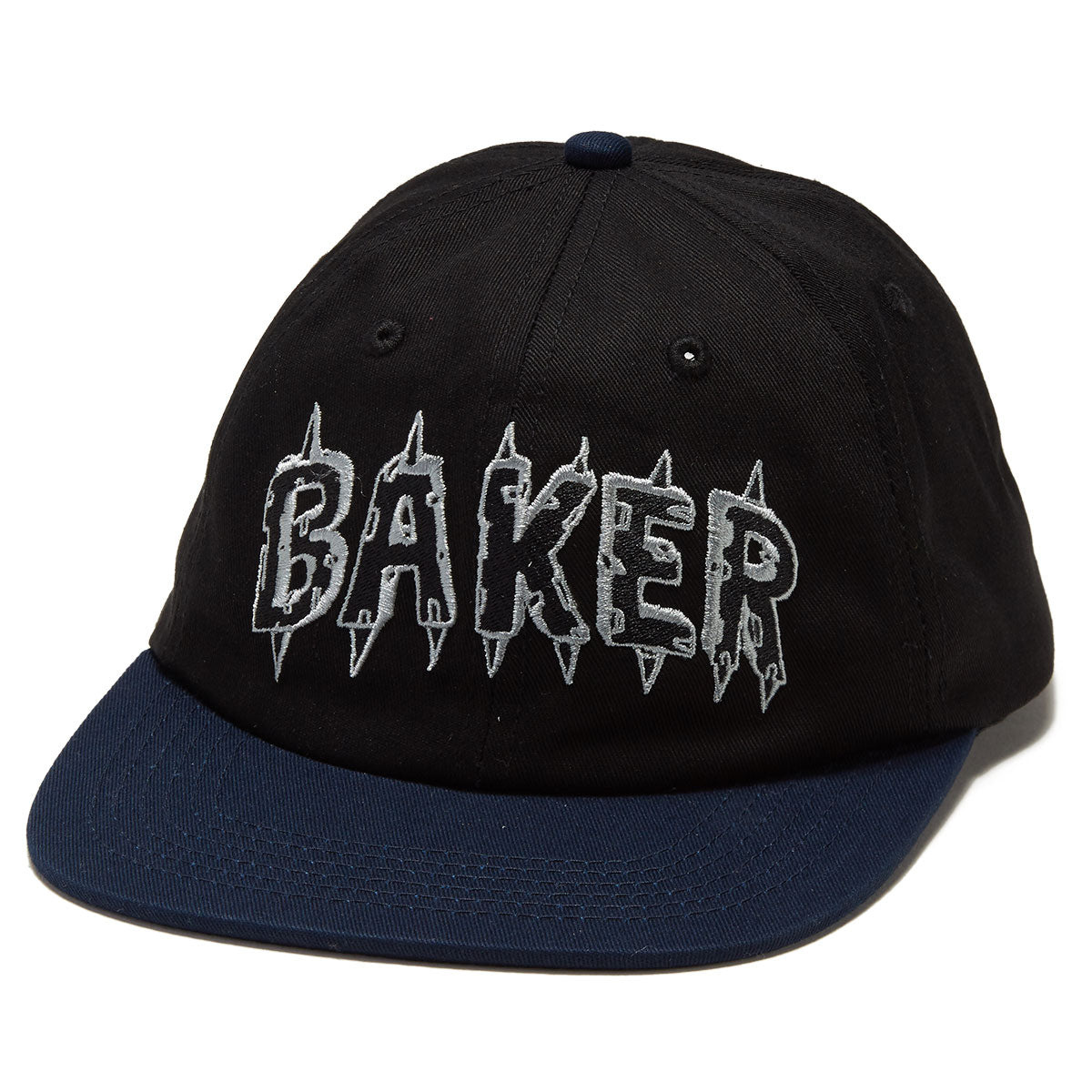 Baker Spike Snapback Hat - Black/Navy image 1