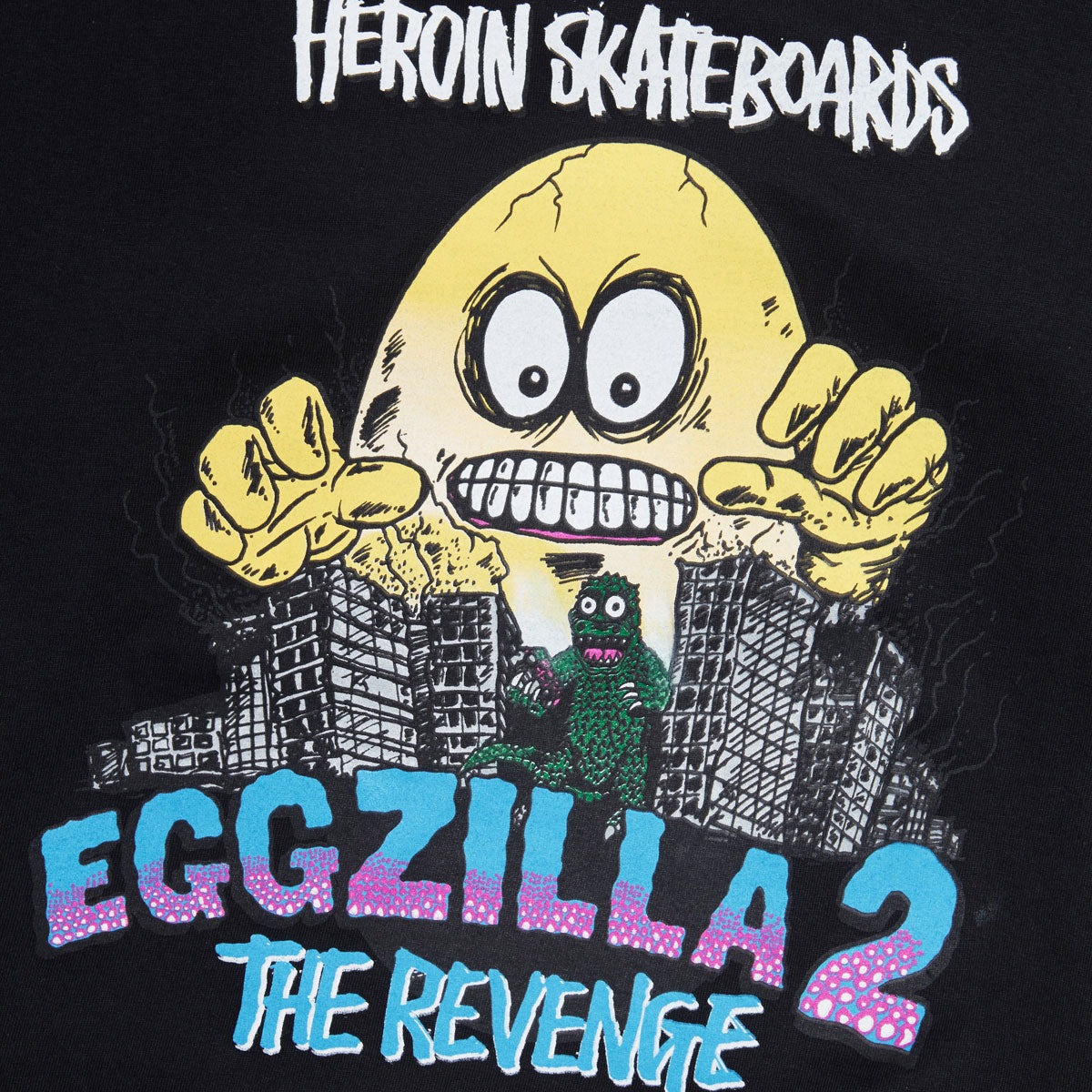 Heroin Eggzilla T-Shirt - Black image 3