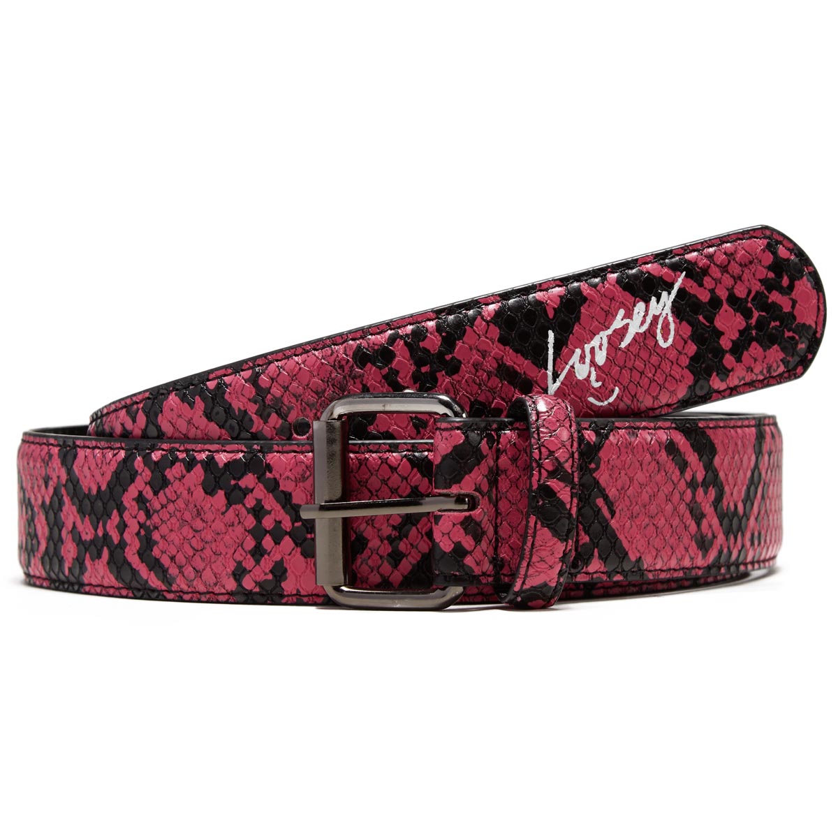 Loosey Snake Skin Belt - Pink image 1