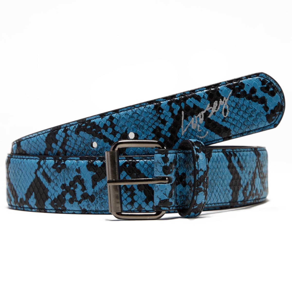 Loosey Snake Skin Belt - Blue image 1