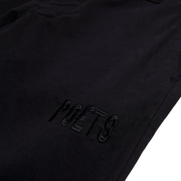 Poets Byrne Embroidered Relaxed Fit Corduroy  Pants - Black