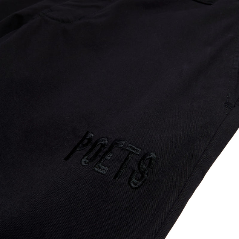 Poets Byrne Embroidered Relaxed Fit Corduroy  Pants - Black