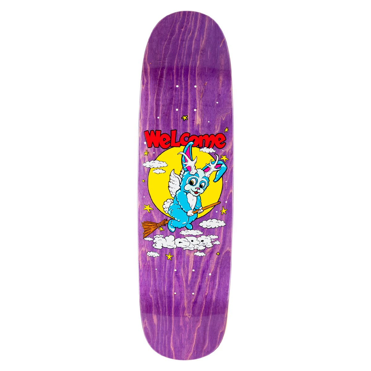 Welcome Full Moon Nora On A Sphynx Skateboard Deck - Purple Stain - 8.80