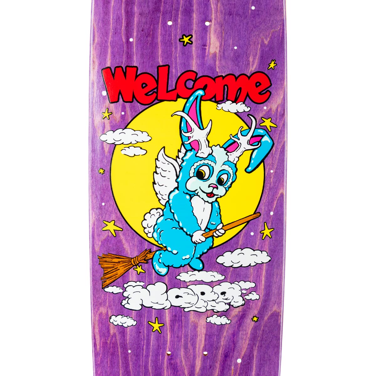 Welcome Full Moon Nora On A Sphynx Skateboard Deck - Purple Stain - 8.80