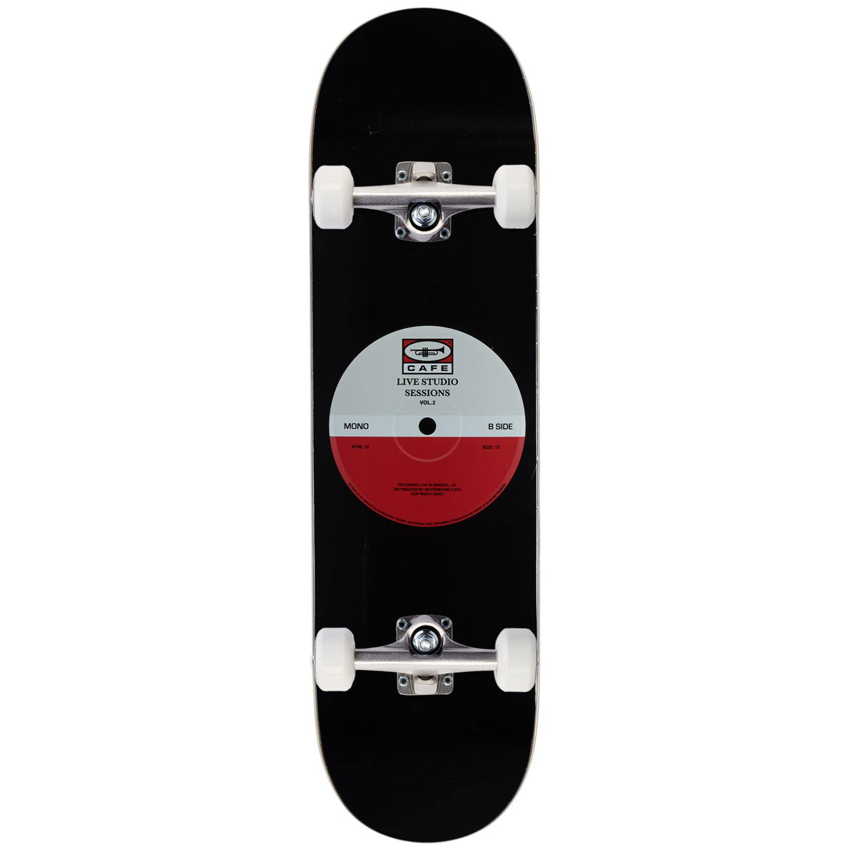 Cafe 45 Retro Edition Skateboard Complete - Grey/Cardinal - 8.38