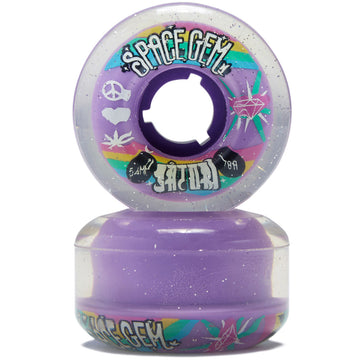 Satori Movement Space Gem Core Print 78a Skateboard Wheels - Clear Urethane/Glitter - 54mm