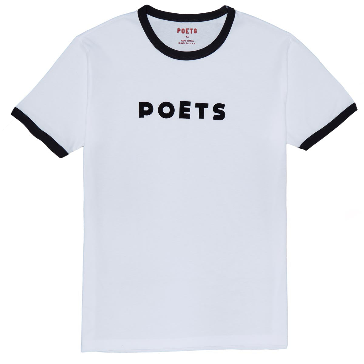 Poets Base Ringer Flocked Shirt - White image 1