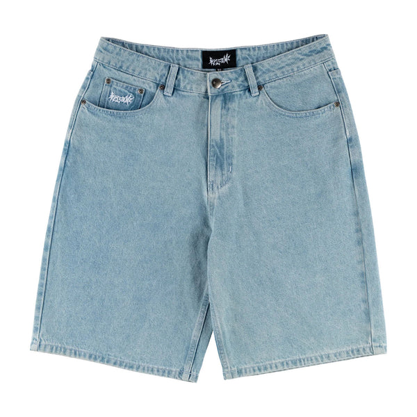 Welcome Linger Baggy Denim Shorts - Washed Blue – CCS
