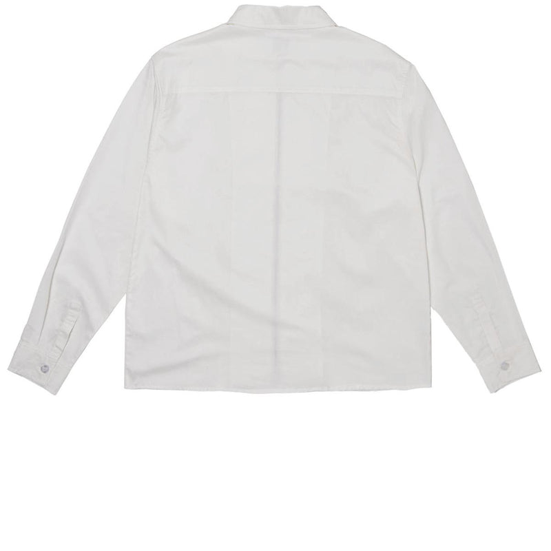 Hoddle Thorn Zip Up Long Sleeve Shirt - White