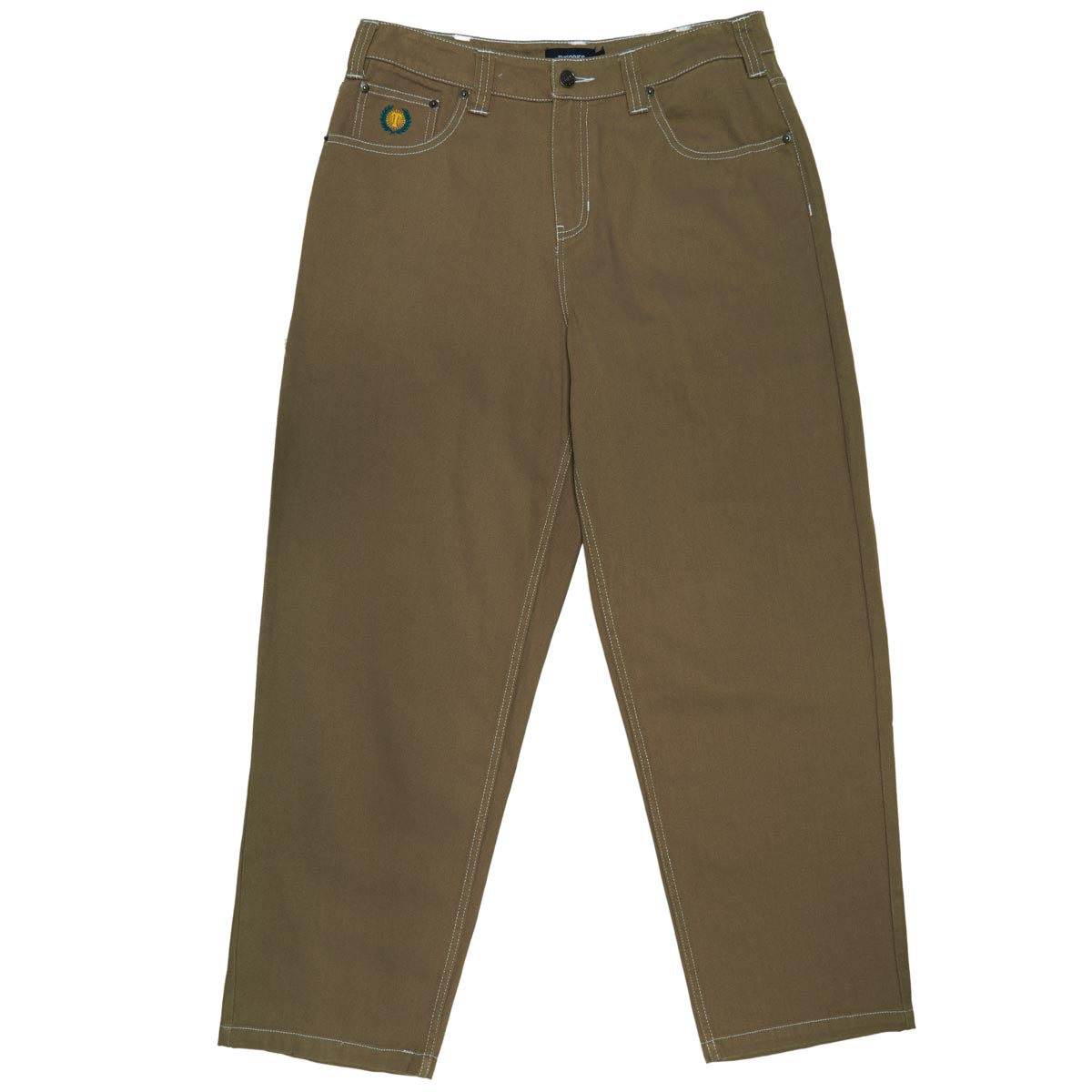 Theories Plaza Jeans - Khaki Contrast Stitch image 1