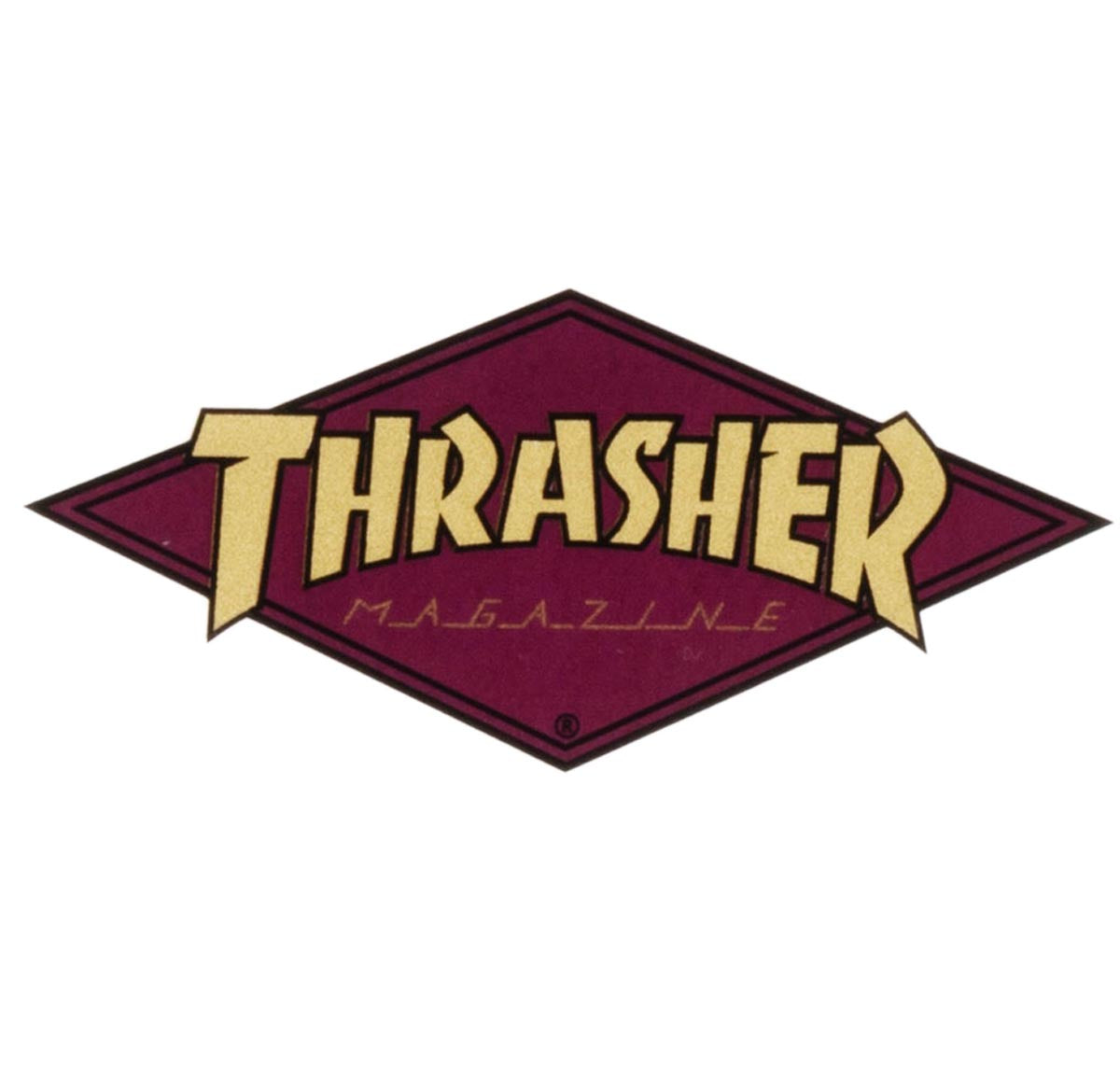 Thrasher Diamond Cut Logo Sticker - Red/Gold image 1