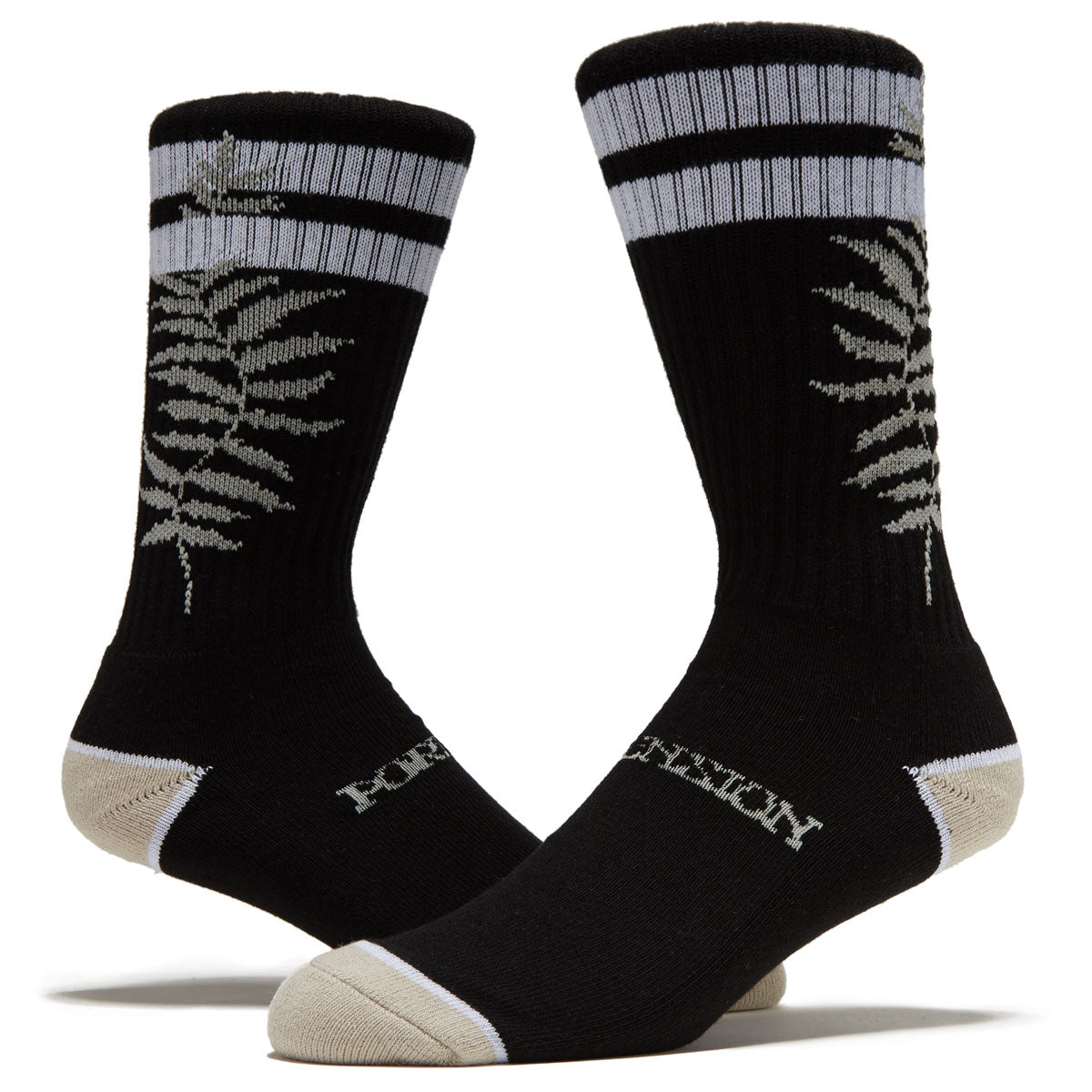 Portal Dimension Fern Socks - Black/Grey/White image 2