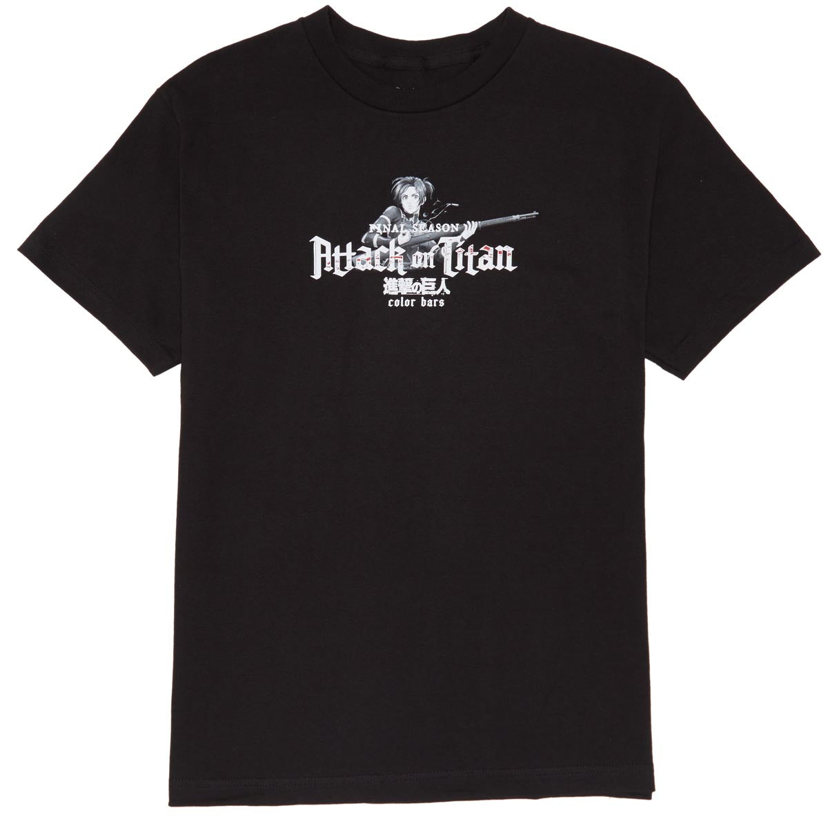 Color Bars x Attack on Titan Loaded T-Shirt - Black image 1