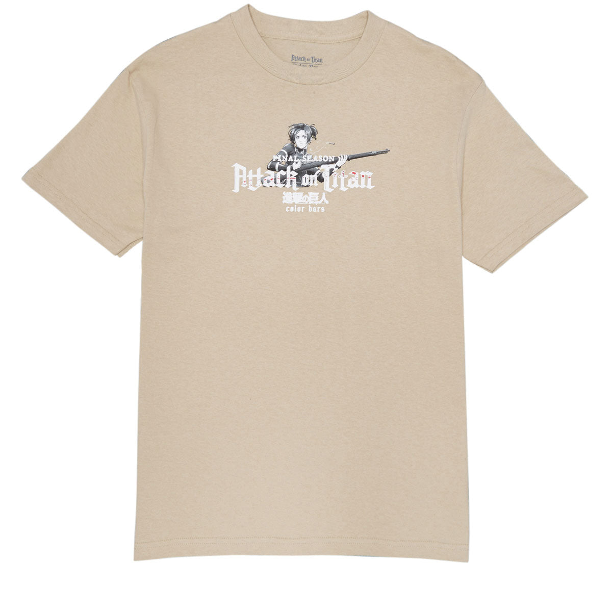 Color Bars x Attack on Titan Loaded T-Shirt - Sand image 1
