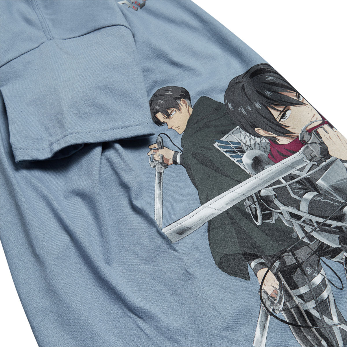 Color Bars x Attack on Titan Back to Back T-Shirt - Stone Blue image 2
