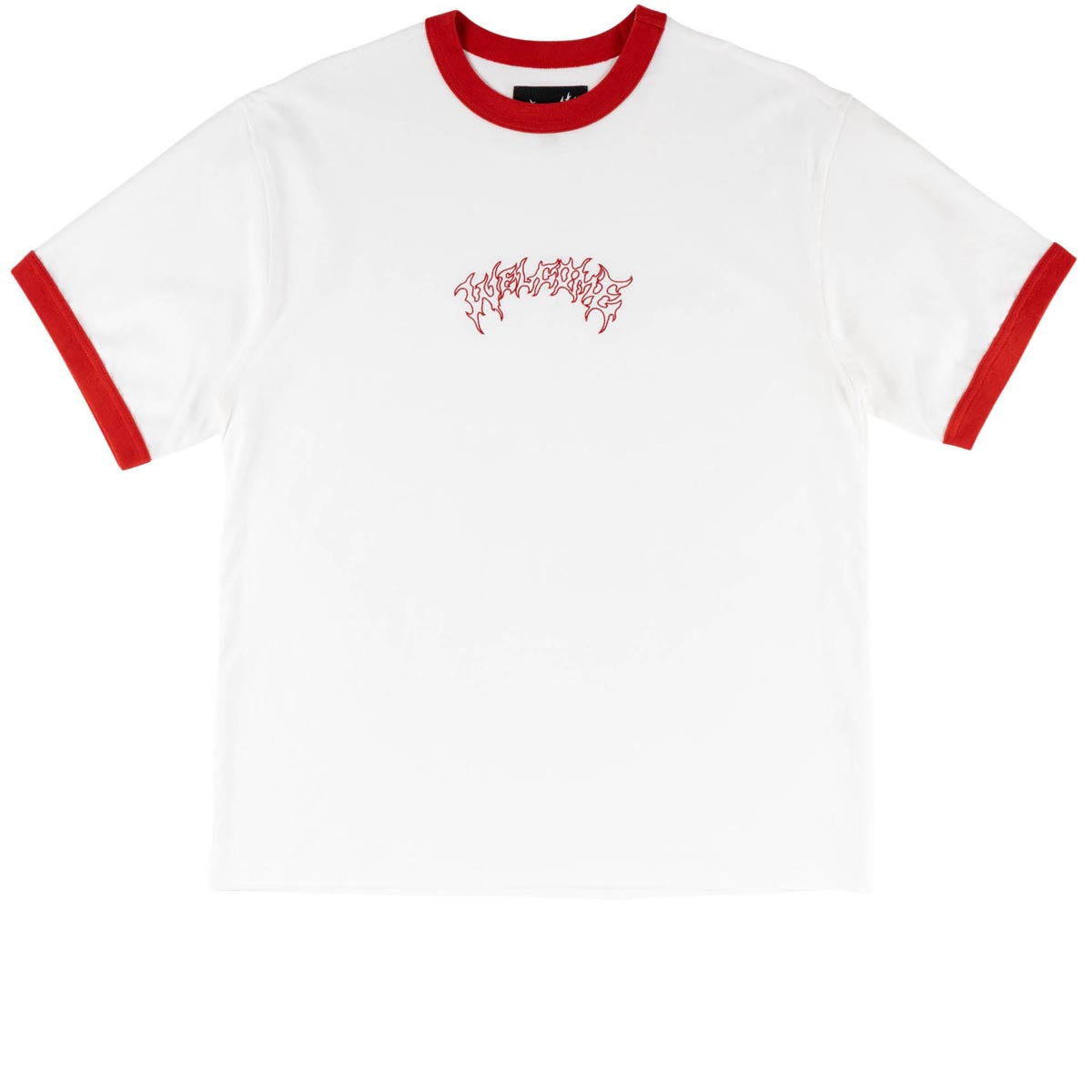 Welcome Barb Ringer T-Shirt - White/Red image 1