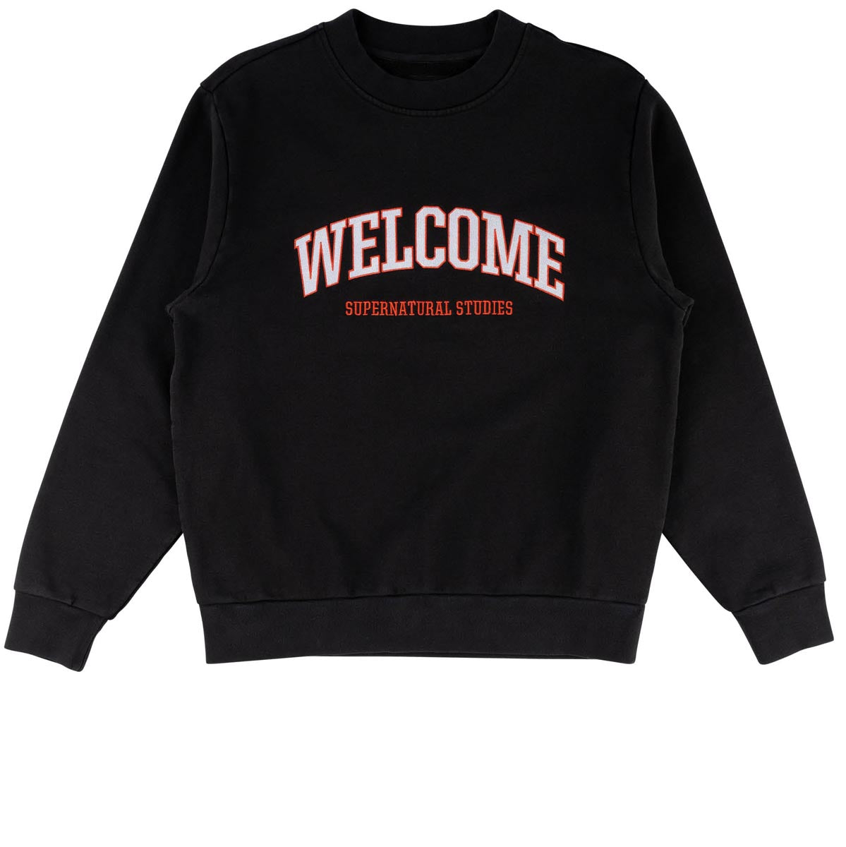 Welcome Student Embd Pigment Dyed Crew Sweater - Black image 1