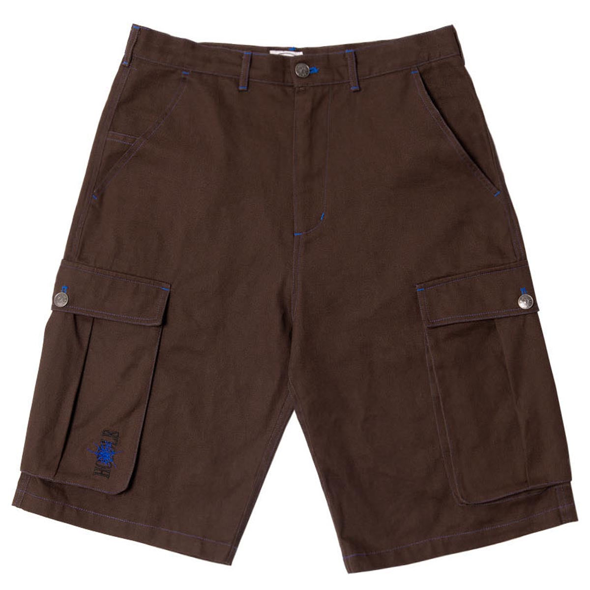 Hoddle Intensive Cargo Shorts - Brown/Blue Stitch image 1