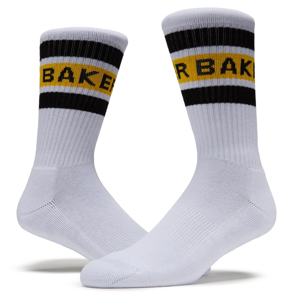 Baker Yellow Stripe Socks - White image 2
