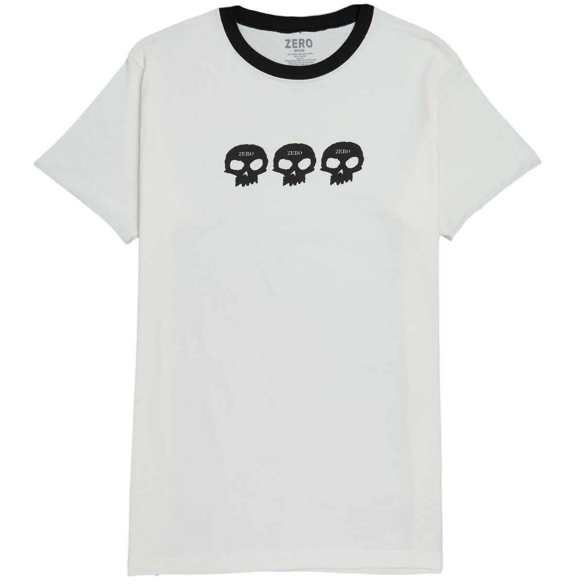 Zero 3 Skull Ringer T-Shirt - Natural image 1
