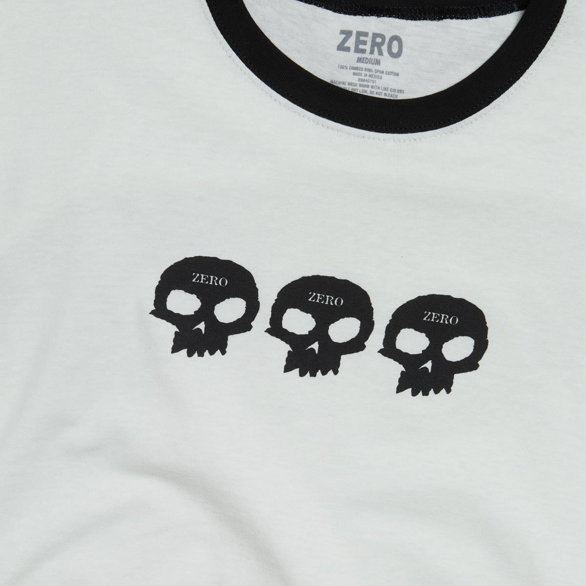 Zero 3 Skull Ringer T-Shirt - Natural image 2