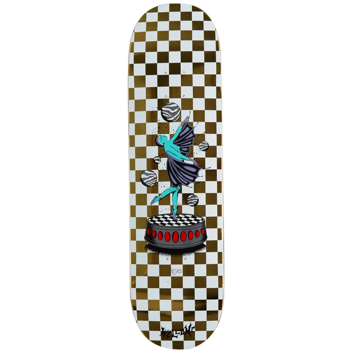 Welcome Dancer On A Popsicle Skateboard Deck - White/Gold Foil