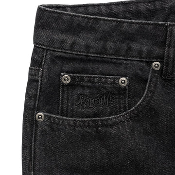 Welcome Immortal Loose Straight Denim Jeans - Washed Black