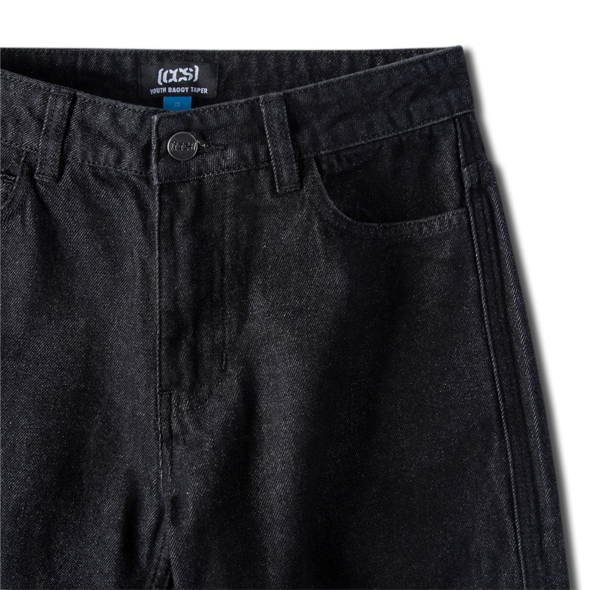CCS Youth Baggy Taper Denim Jeans - Black image 6