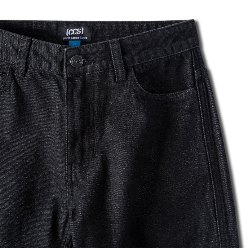 CCS Youth Baggy Taper Denim Jeans - Black