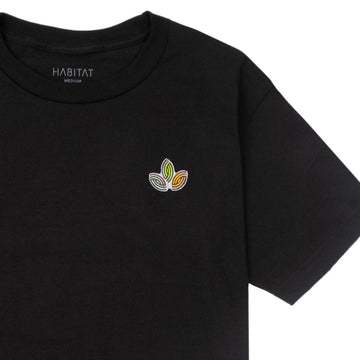 Habitat Leaves Embroidery T-Shirt - Black
