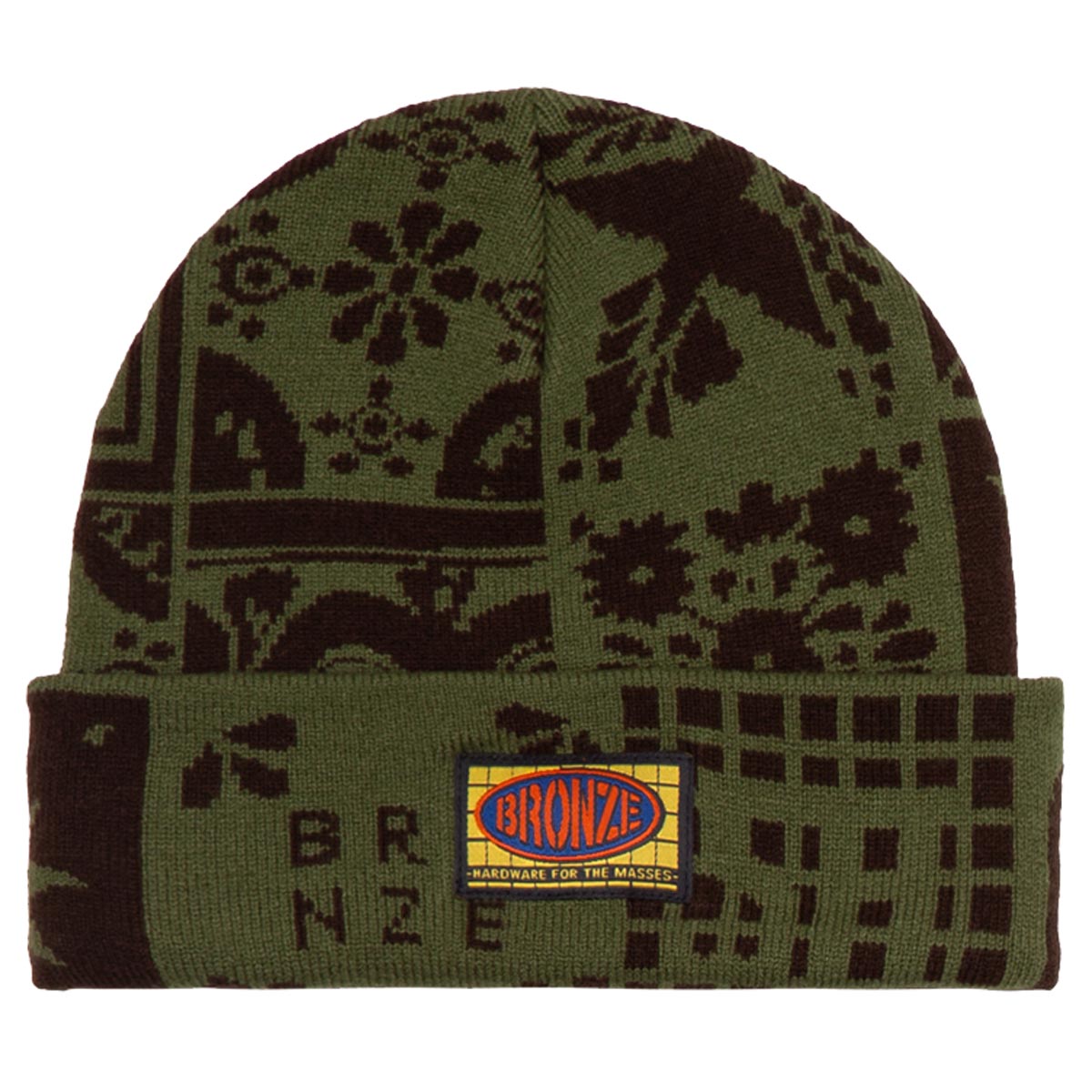 Bronze 56k Azulejo Beanie - Olive/Black image 1