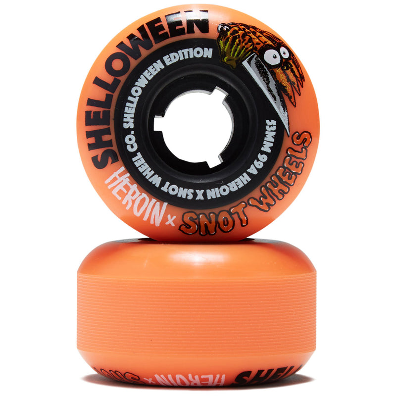 Snot x Heroin Shelloween 99a Skateboard Wheels - Orange/Black - 53mm