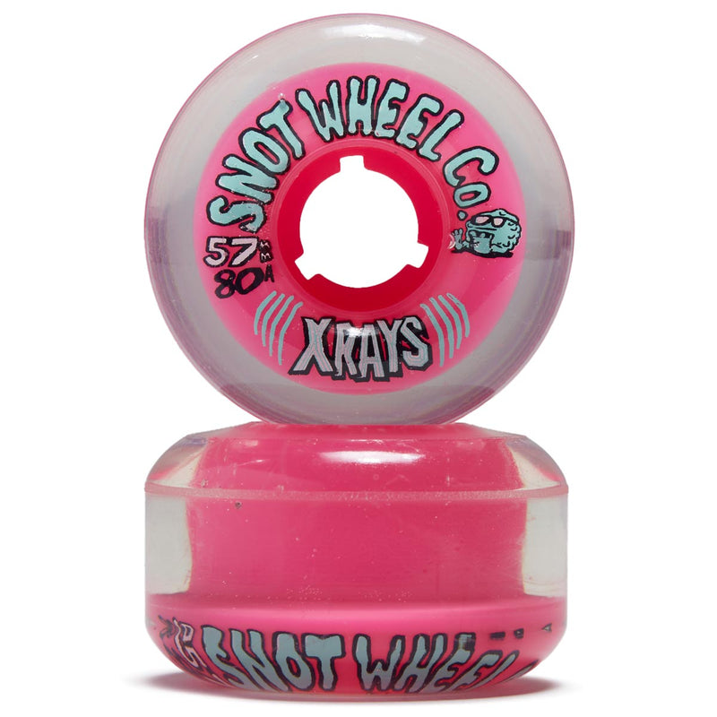 Snot X Rays 80a Skateboard Wheels - Baby Pink Clear/Baby Pink - 57mm