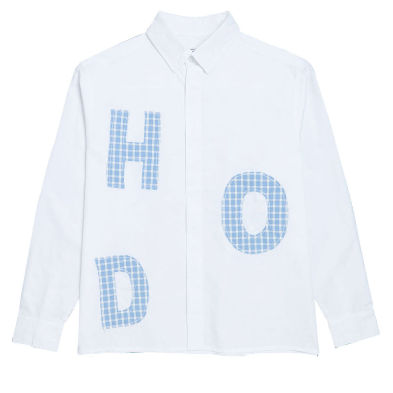 Hoddle Melange Long Sleeve Shirt - White