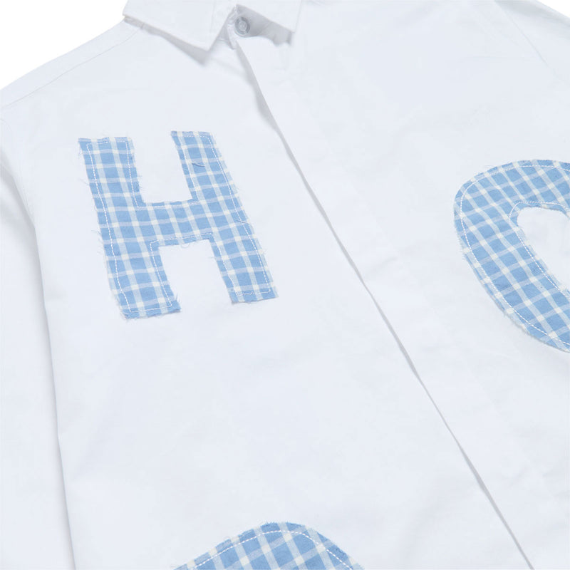 Hoddle Melange Long Sleeve Shirt - White