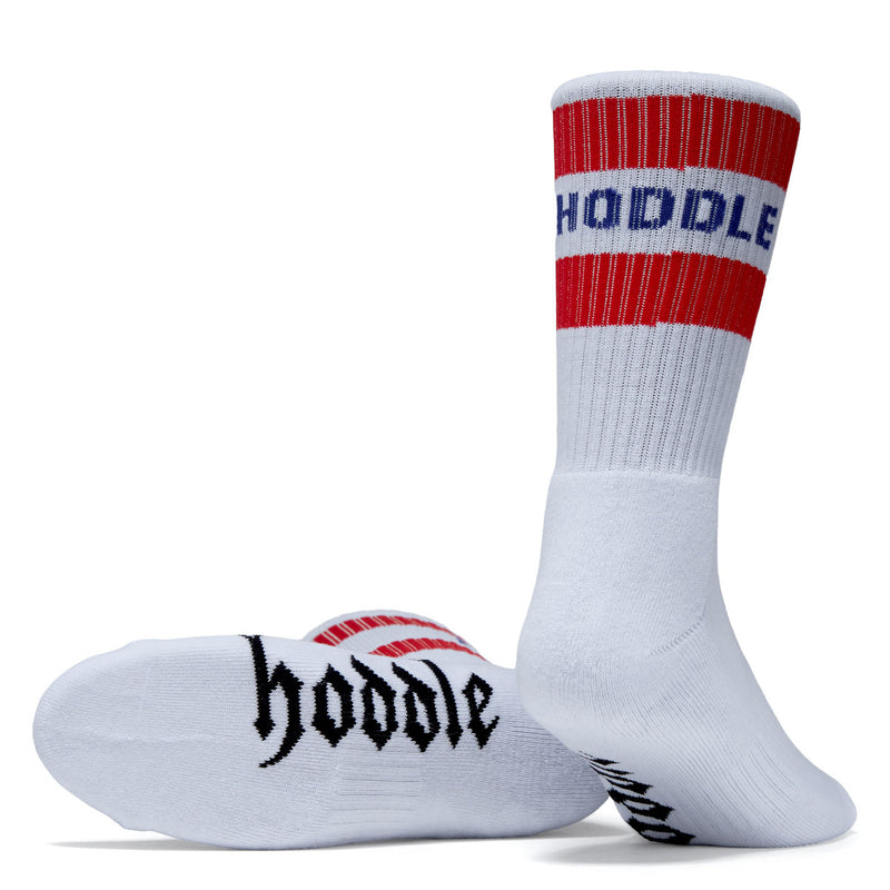 Hoddle Old English Socks - White