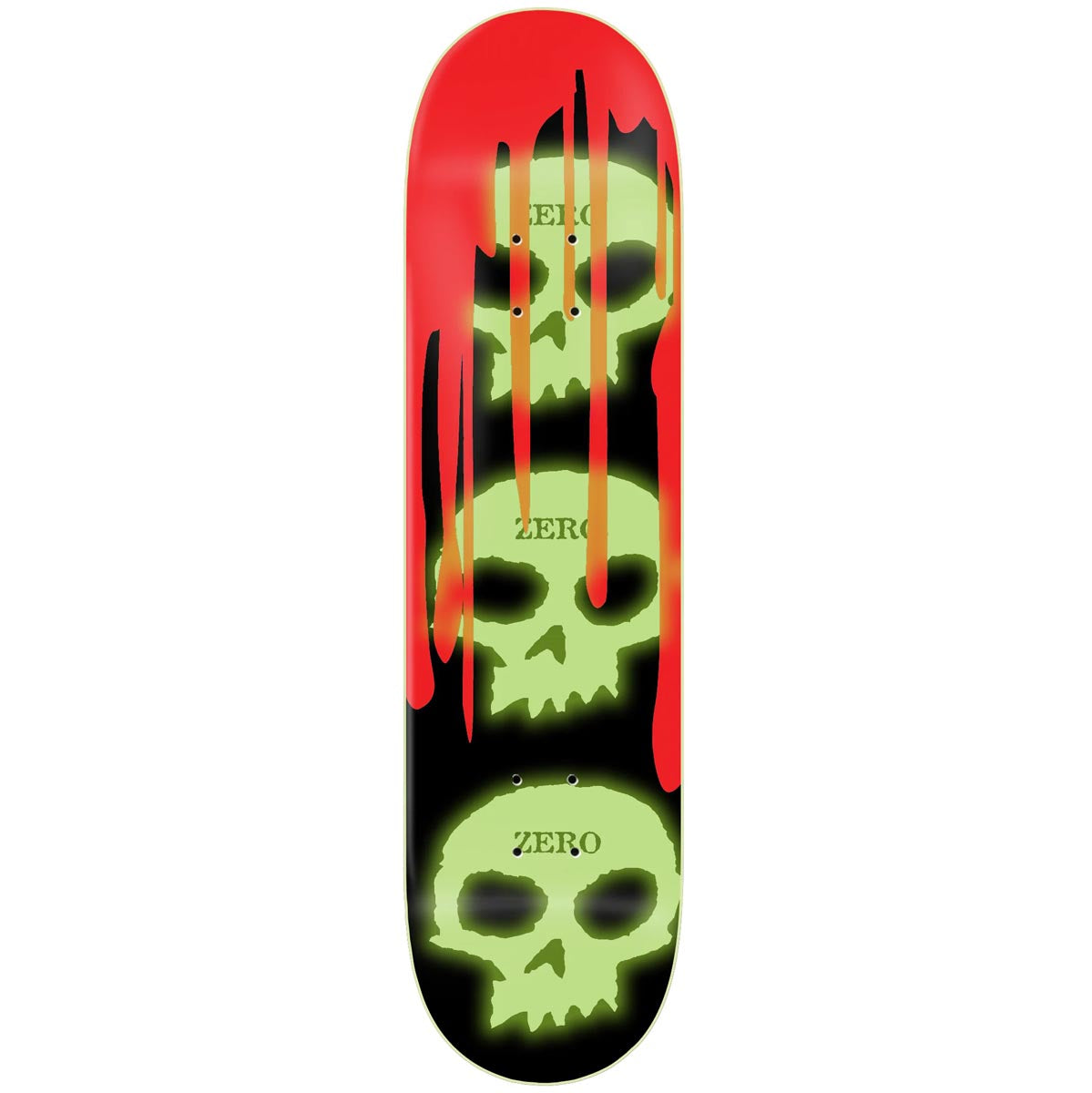 Zero 3 Skull Blood Skateboard Deck - Glow Skull - 8.25