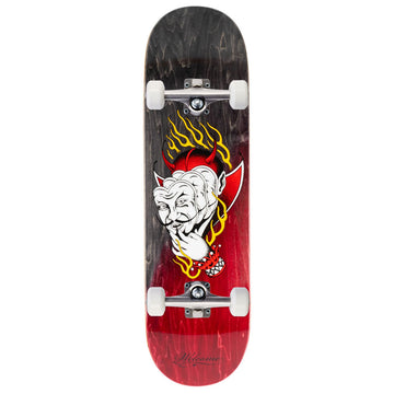Welcome Diablo Skateboard Complete - Black/Red Stain - 9.00
