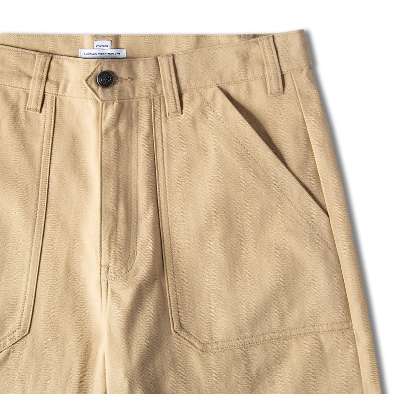 CCS Surplus Herringbone Shorts - Khaki