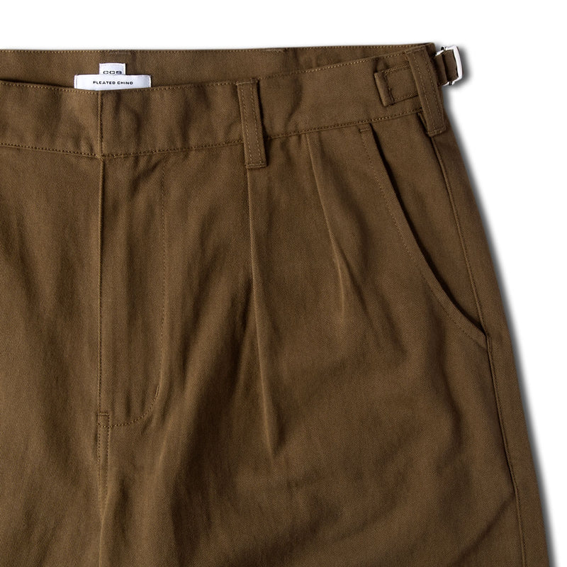CCS Pleated Chino Shorts - Brown