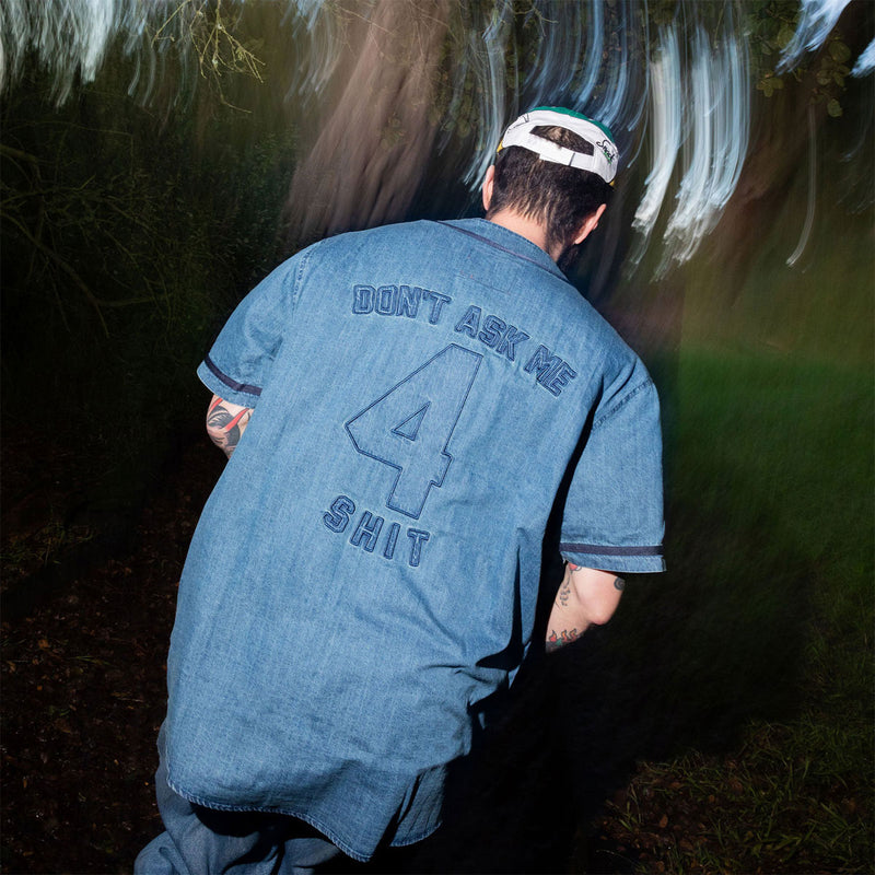 Snack Don’t Ask Baseball Jersey - Denim