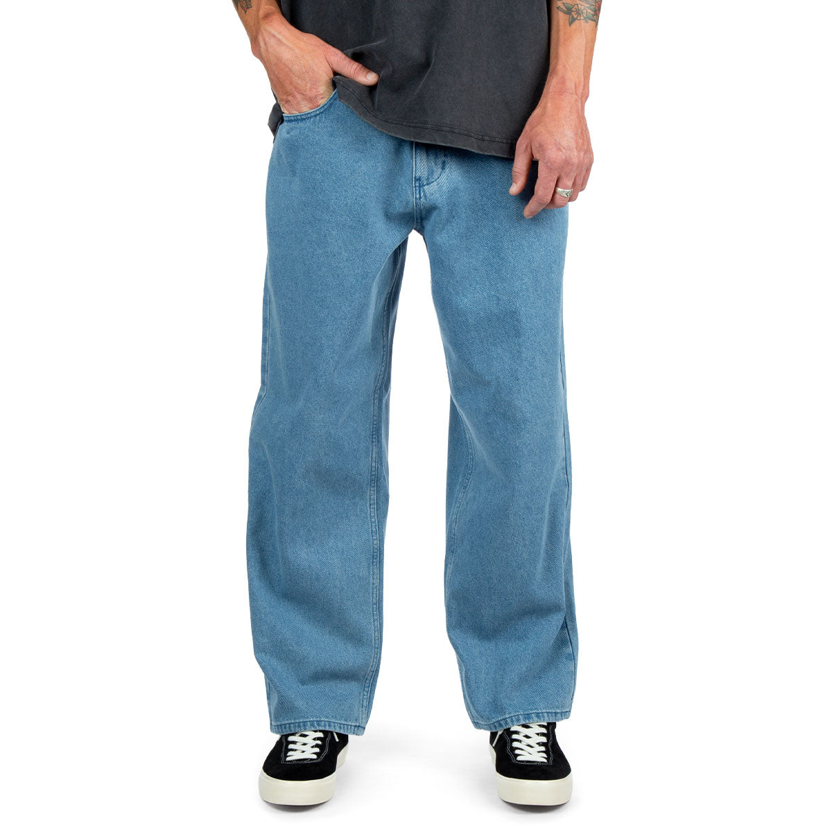 CCS Baggy Straight Denim Jeans - Rinsed Blue
