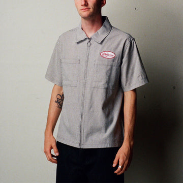 Welcome Garage Oxford Shirt - Black/Grey