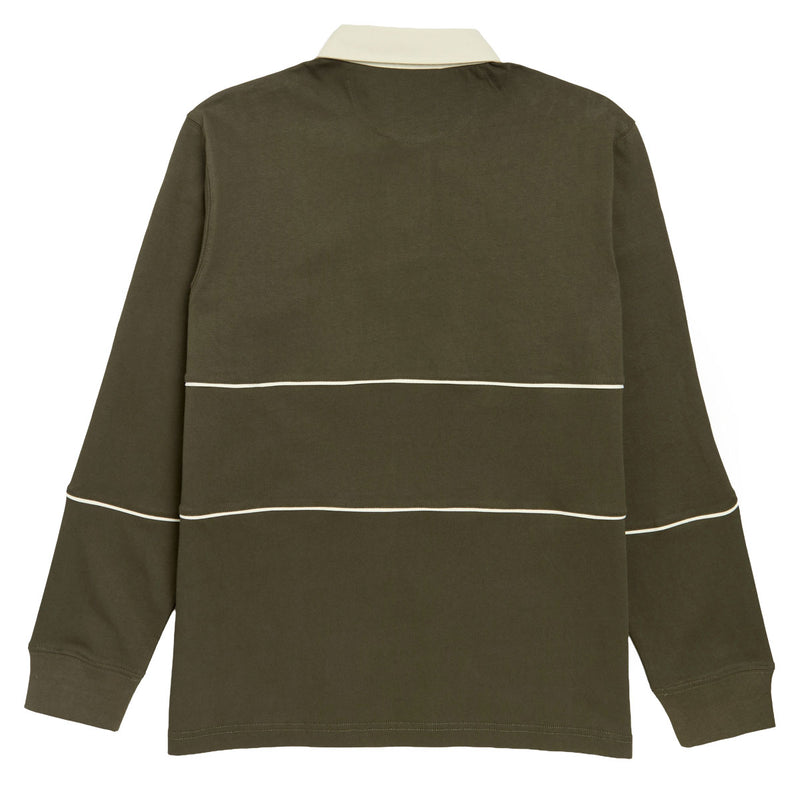 Autumn Piping Long Sleeve Rugby Shirt - Army