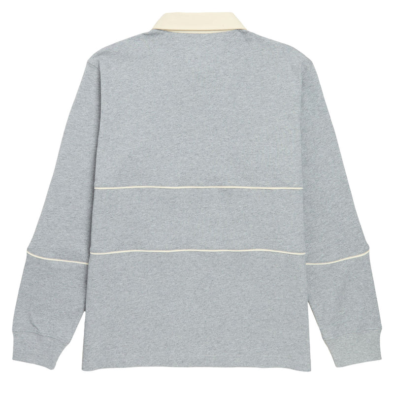Autumn Piping Long Sleeve Rugby Shirt - Heather Grey