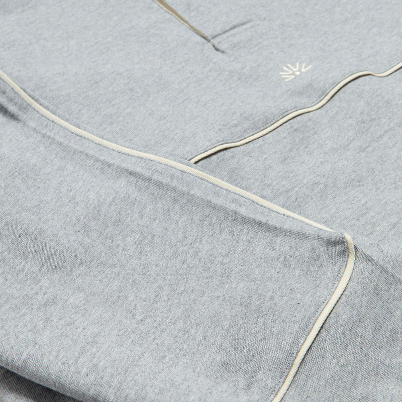 Autumn Piping Long Sleeve Rugby Shirt - Heather Grey