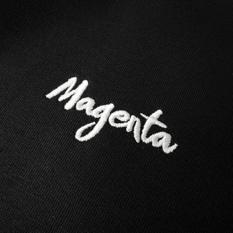 Magenta Script Hoodie - Black