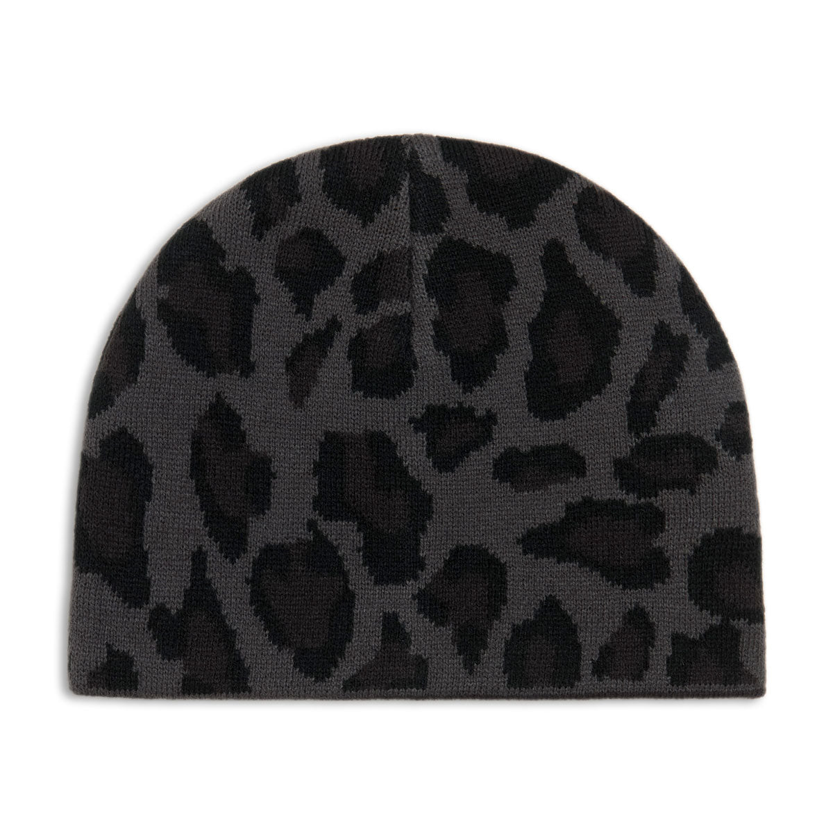 CCS Reversible Leopard Skully Beanie - Charcoal